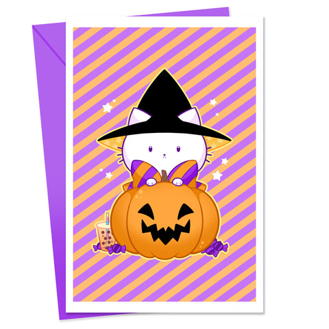 Bubble Kittea Halloween Greeting Card