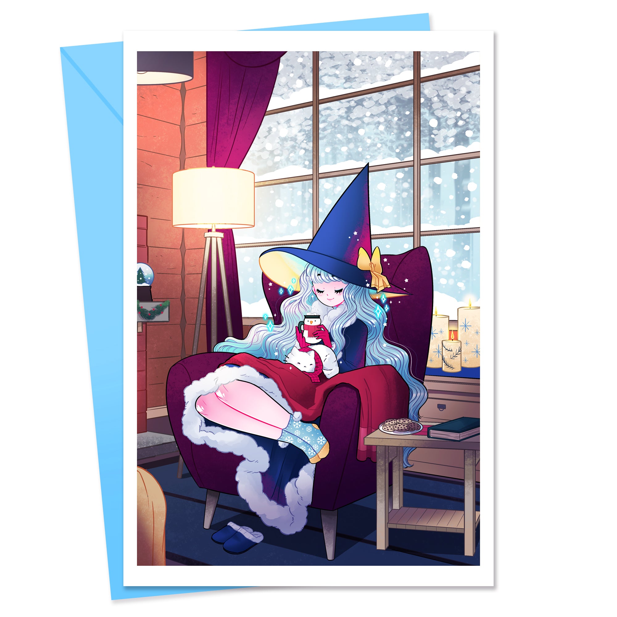 Winter Witch Cozy Greeting Card