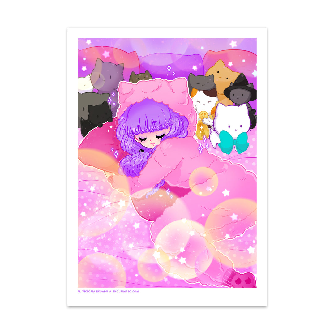 Fluffy Nap Art Print (Signed)