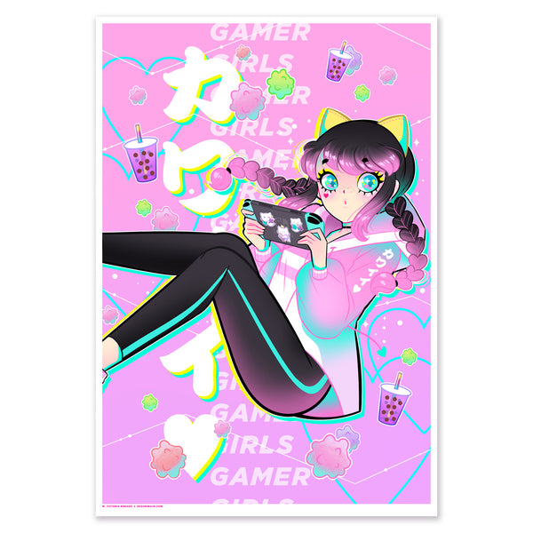 Konpeito Gamer Girls Art Print (Signed)