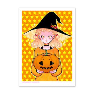 Pumpkin Witch Art Print (Signed)