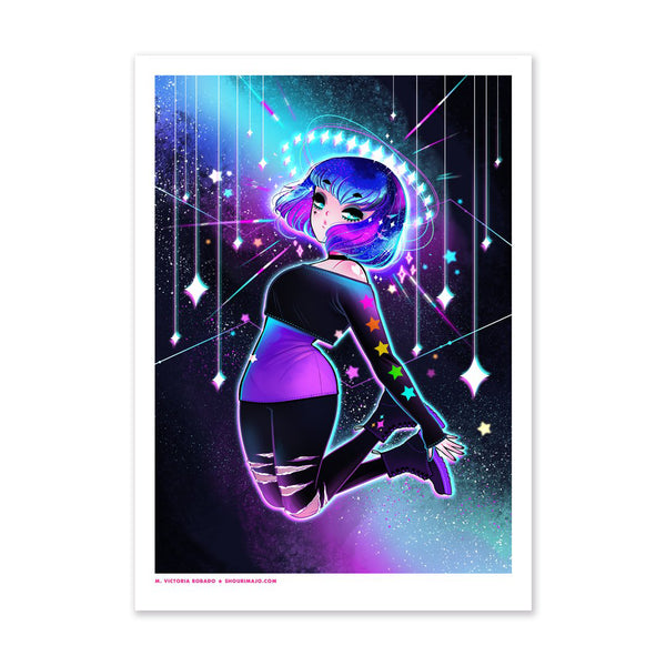 Spacehead Jumping Through Space Art Print (Signed)