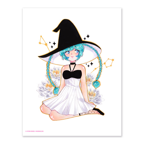 Pisces Witchtober Cosmeek Zodiac Art Print (Signed)
