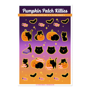 Sassy Kitties Pumpkin Patch Kittens Planner Sticker Sheet