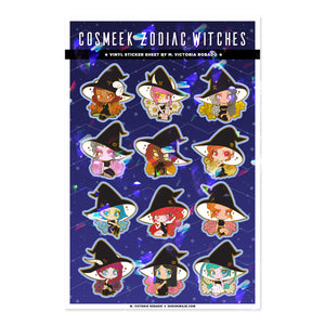 Cosmeek Zodiac Witches Sparkly Sticker Sheet