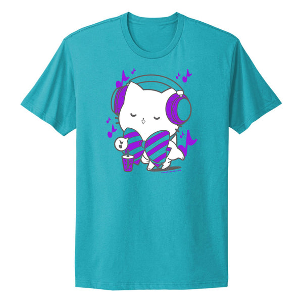 Bubble Kittea Headphones T-shirt