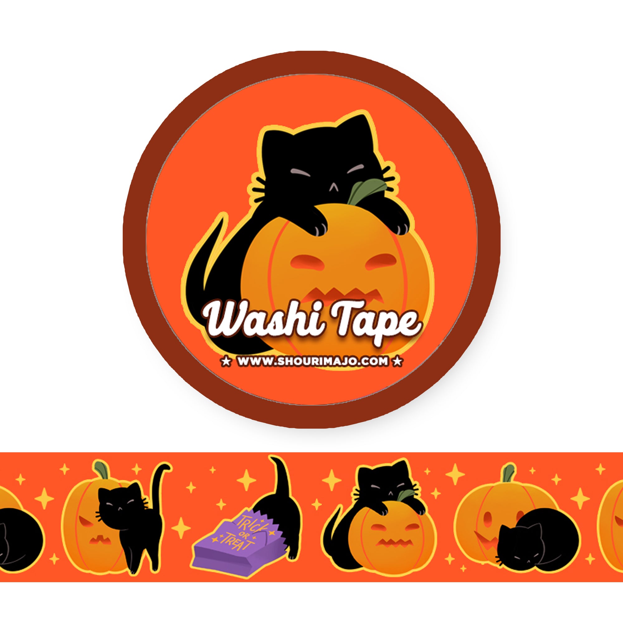 Sassy Kitties Pumpkin Patch Kittens Halloween Washi Tape